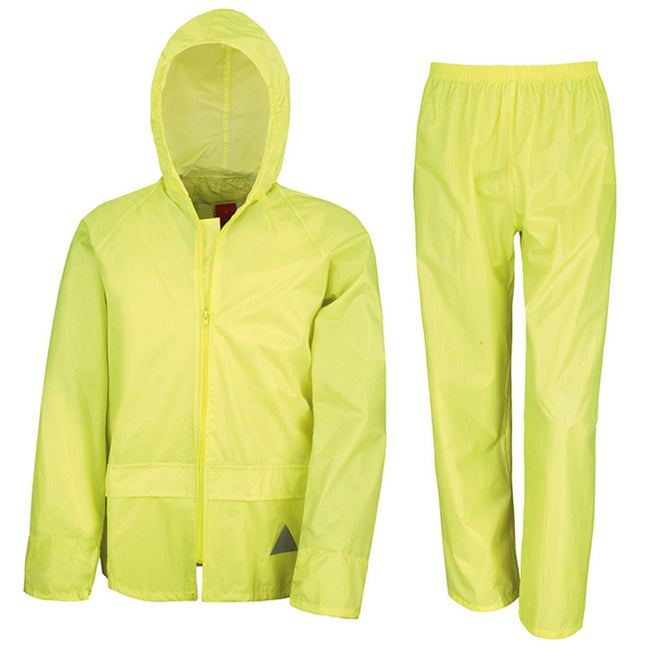 Fluorescent Yellow - Front - Result Mens Waterproof Jacket And Trousers Set