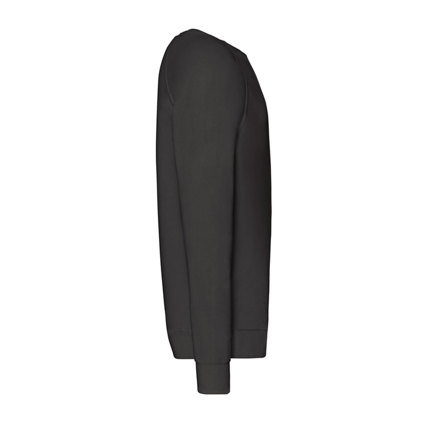 Black - Side - Fruit of the Loom Mens Lightweight Raglan Jumper
