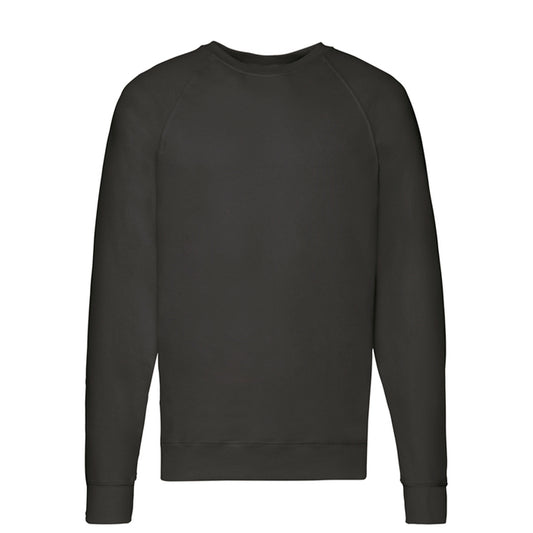 Black - Front - Fruit of the Loom Mens Lightweight Raglan Jumper