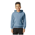Stone Blue - Front - Gildan Childrens-Kids Softstyle Plain Fleece Midweight Hoodie