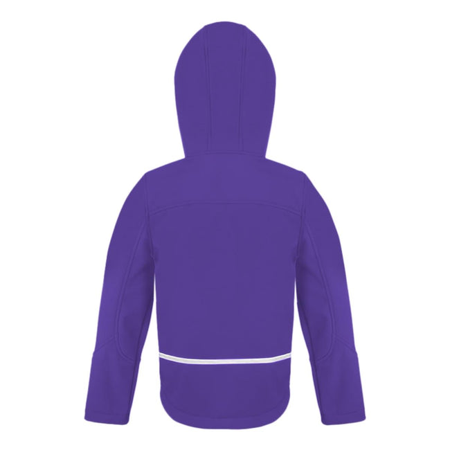 Purple-Grey - Back - Result Core Kids Unisex Junior Hooded Softshell Jacket