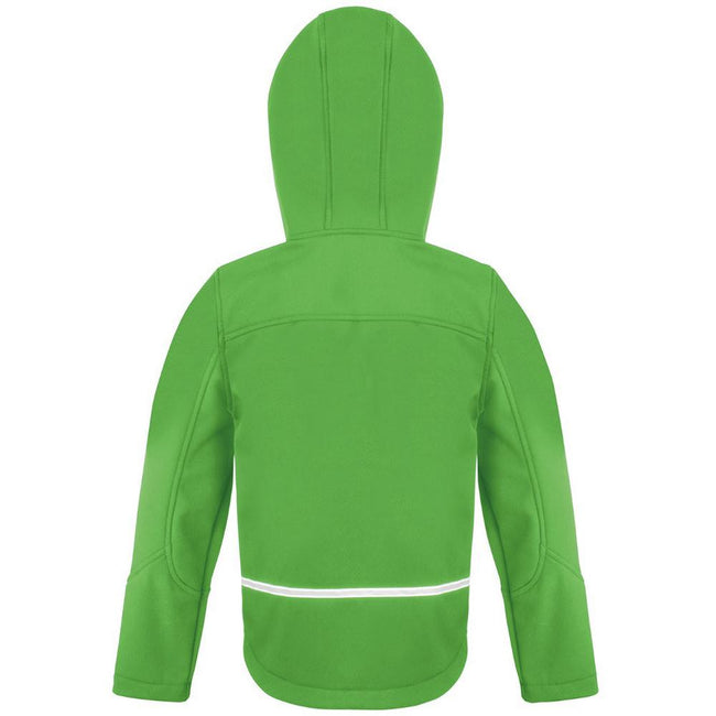 Vivid Green-Black - Back - Result Core Kids Unisex Junior Hooded Softshell Jacket