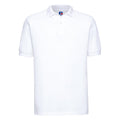 White - Front - Russell Mens Ripple Collar & Cuff Short Sleeve Polo Shirt