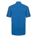 Oxford Blue - Back - Russell Collection Mens Short Sleeve Easy Care Oxford Shirt