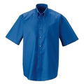 Oxford Blue - Side - Russell Collection Mens Short Sleeve Easy Care Oxford Shirt
