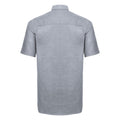 Silver Grey - Back - Russell Collection Mens Short Sleeve Easy Care Oxford Shirt