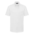 White - Front - Russell Collection Mens Short Sleeve Easy Care Oxford Shirt