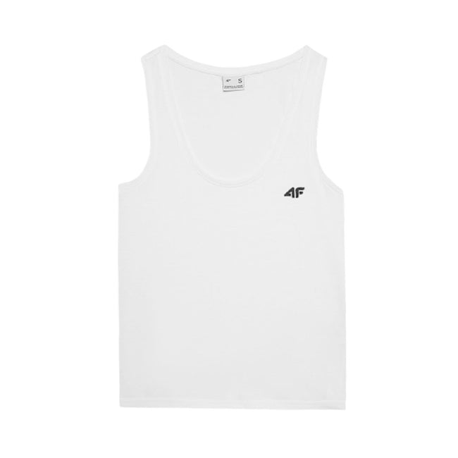 White - Front - 4F Womens-Ladies Plain Slim Tank Top