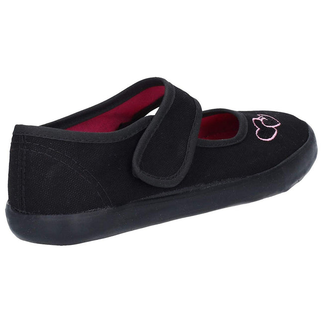 Black - Side - Mirak Bar Plimsoll - Girls Shoes - Girls BTS