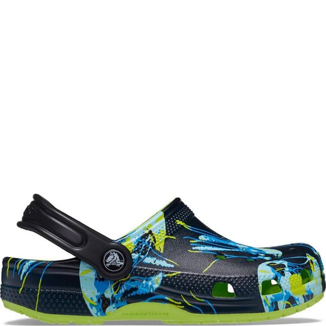 Limeade Yellow-Black - Close up - Crocs Childrens-Kids Meta Scape Clogs