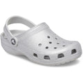 Silver - Front - Crocs Childrens-Kids Classic Glitter Clogs