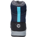 Blue Nights-Black-Peacock Blue - Back - Hi-Tec Childrens-Kids Leo Snow Boots