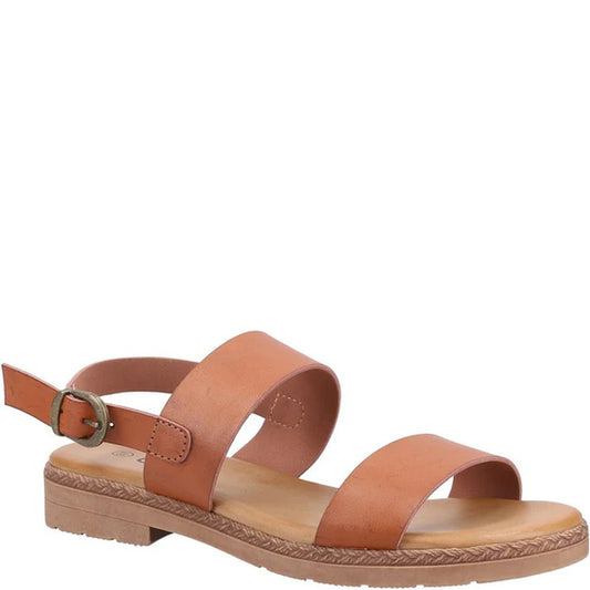 Tan - Front - Divaz Womens-Ladies Mia Sandals