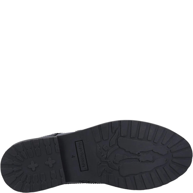 Black Patent - Back - Hush Puppies Womens-Ladies Verity Leather Loafers