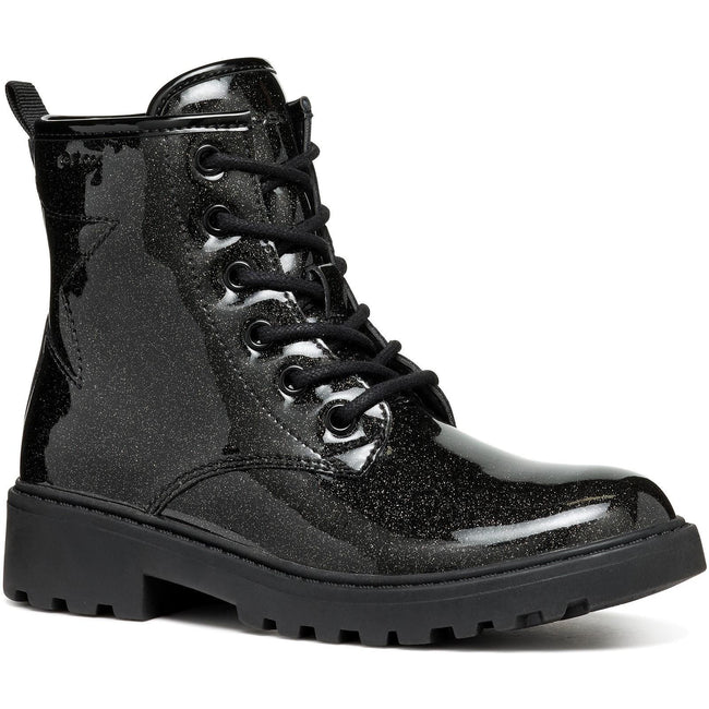 Black - Front - Geox Girls Casey Ankle Boots