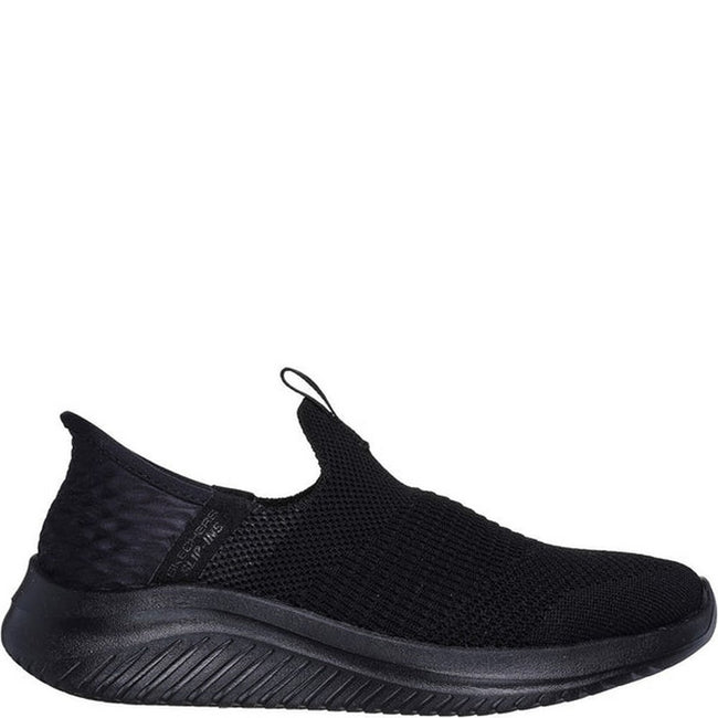 Black - Side - Skechers Childrens-Kids Ultra Flex 3.0 Smooth Step Casual Shoes