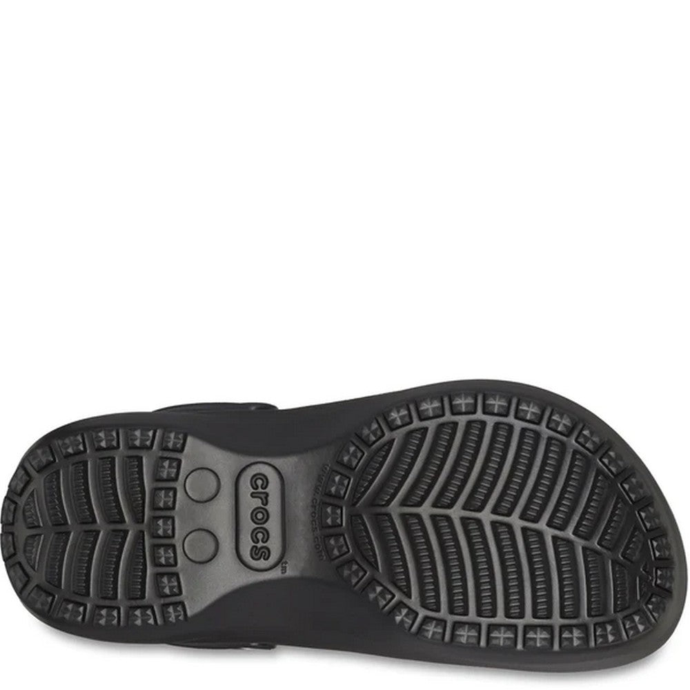 Black - Close up - Crocs Womens-Ladies Classic Lined Platform Clogs