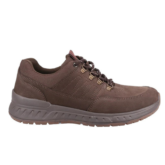 Brown - Side - Cotswold Mens Longford Leather Shoes