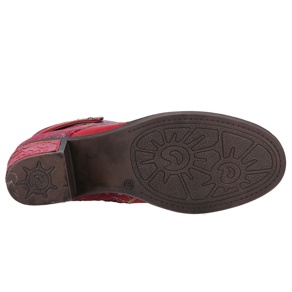 Red - Lifestyle - Riva Womens-Ladies Musa Leather Ankle Boots