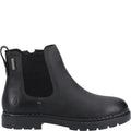 Black - Side - Hush Puppies Boys Mini Preston Leather Chelsea Boots