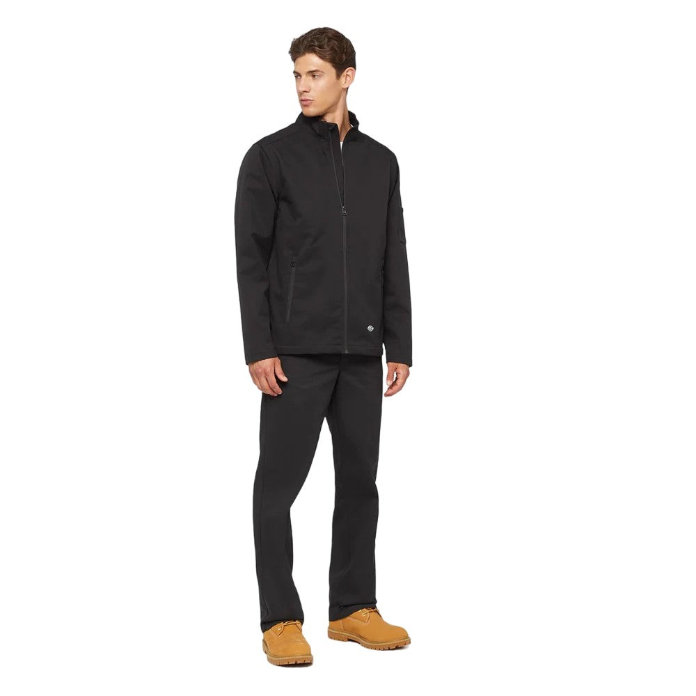 Black - Pack Shot - Dickies Workwear Mens High-Neck Soft Shell Jacket