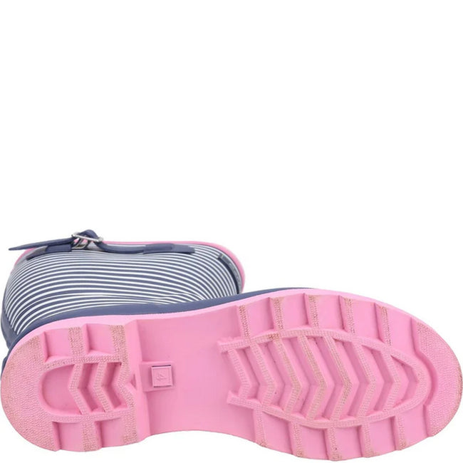 Blue-White-Pink - Lifestyle - Cotswold Womens-Ladies Chilson Striped Wellington Boots