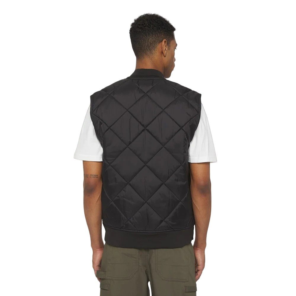 Black - Lifestyle - Dickies Workwear Mens Diamond Quilted Gilet