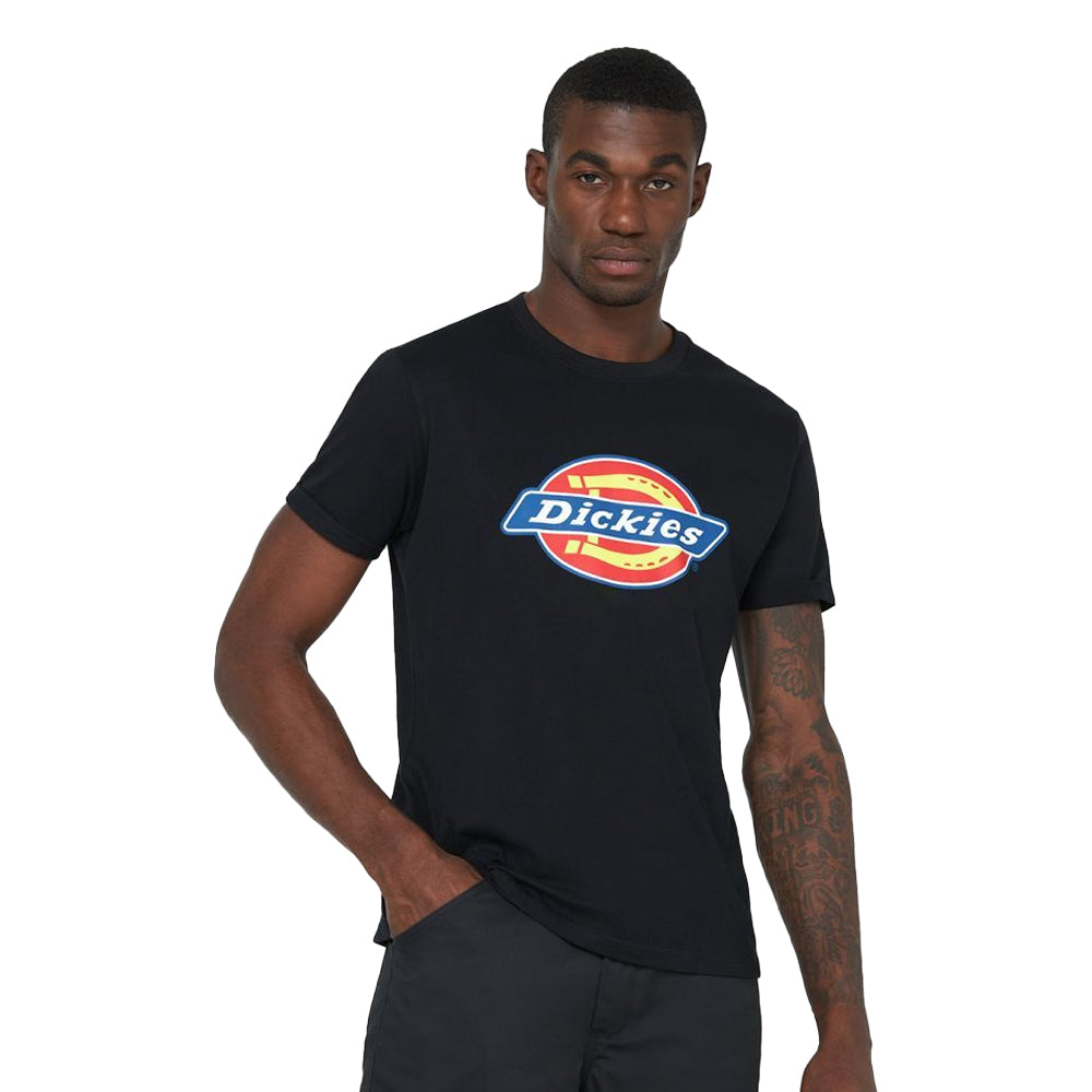 Black - Side - Dickies Workwear Womens-Ladies Tricolor Logo Heavyweight T-Shirt