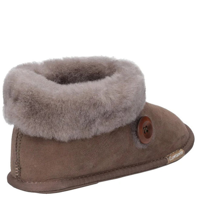 Mushroom - Back - Cotswold Womens-Ladies Wotton Suede Sheepskin Slipper Boots