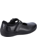 Black - Back - Hush Puppies Girls Marcie Leather School Shoes