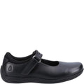 Black - Side - Hush Puppies Girls Marcie Leather School Shoes