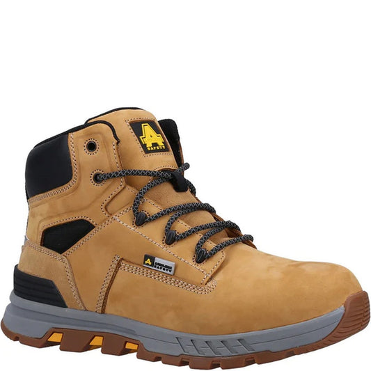 Honey - Front - Amblers Mens AS261 Crane Grain Leather Safety Boots