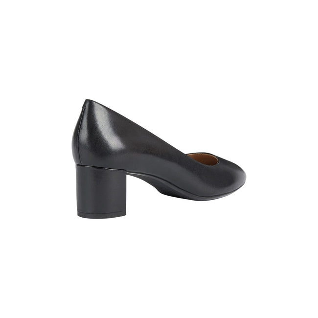 Black - Back - Geox Womens-Ladies Pheby 50 Leather Court Shoes