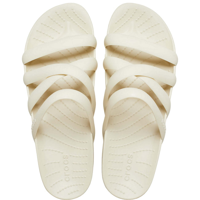 Bone - Close up - Crocs Womens-Ladies Splash Strappy Sandals