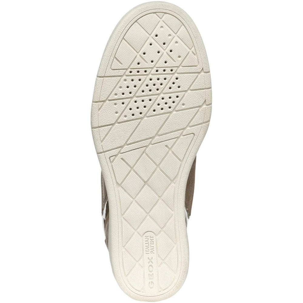 Dark Taupe - Pack Shot - Geox Womens-Ladies Maurica Suede Trainers