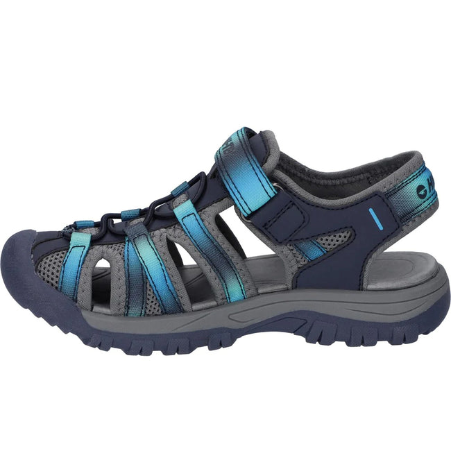 Navy-Grey-Blue - Side - Hi-Tec Boys Jack Sandals