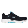 Black-Turquoise - Side - Skechers Womens-Ladies GO WALK 7 - Cosmic Waves Trainers