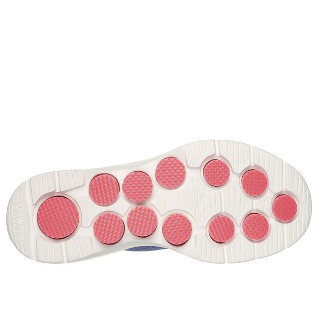 Navy-Coral - Pack Shot - Skechers Womens-Ladies GO WALK 7 - Cosmic Waves Trainers