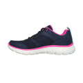 Navy-Hot Pink - Back - Skechers Womens-Ladies Flex Appeal 5.0 Fresh Touch Leather Trainers