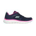 Navy-Hot Pink - Side - Skechers Womens-Ladies Flex Appeal 5.0 Fresh Touch Leather Trainers