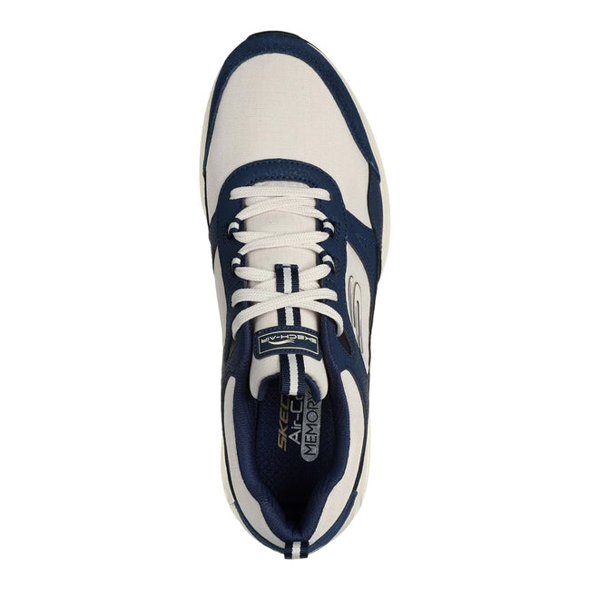 Navy-Natural - Lifestyle - Skechers Mens Court Yatton Suede Skech-Air Trainers