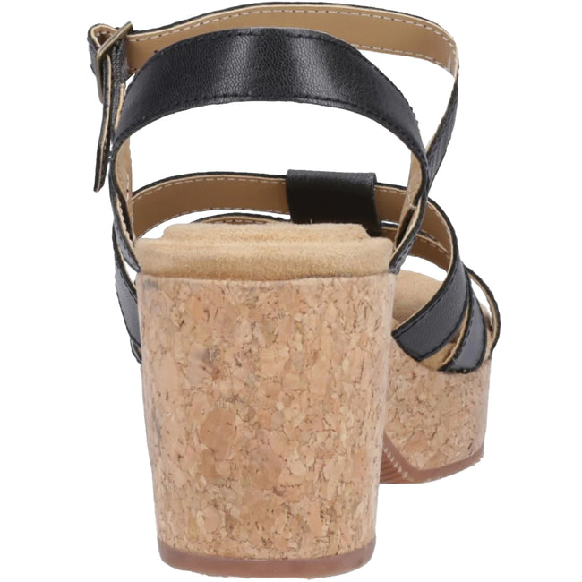 Black - Back - Hush Puppies Womens-Ladies Poppy Fisherman Sandals