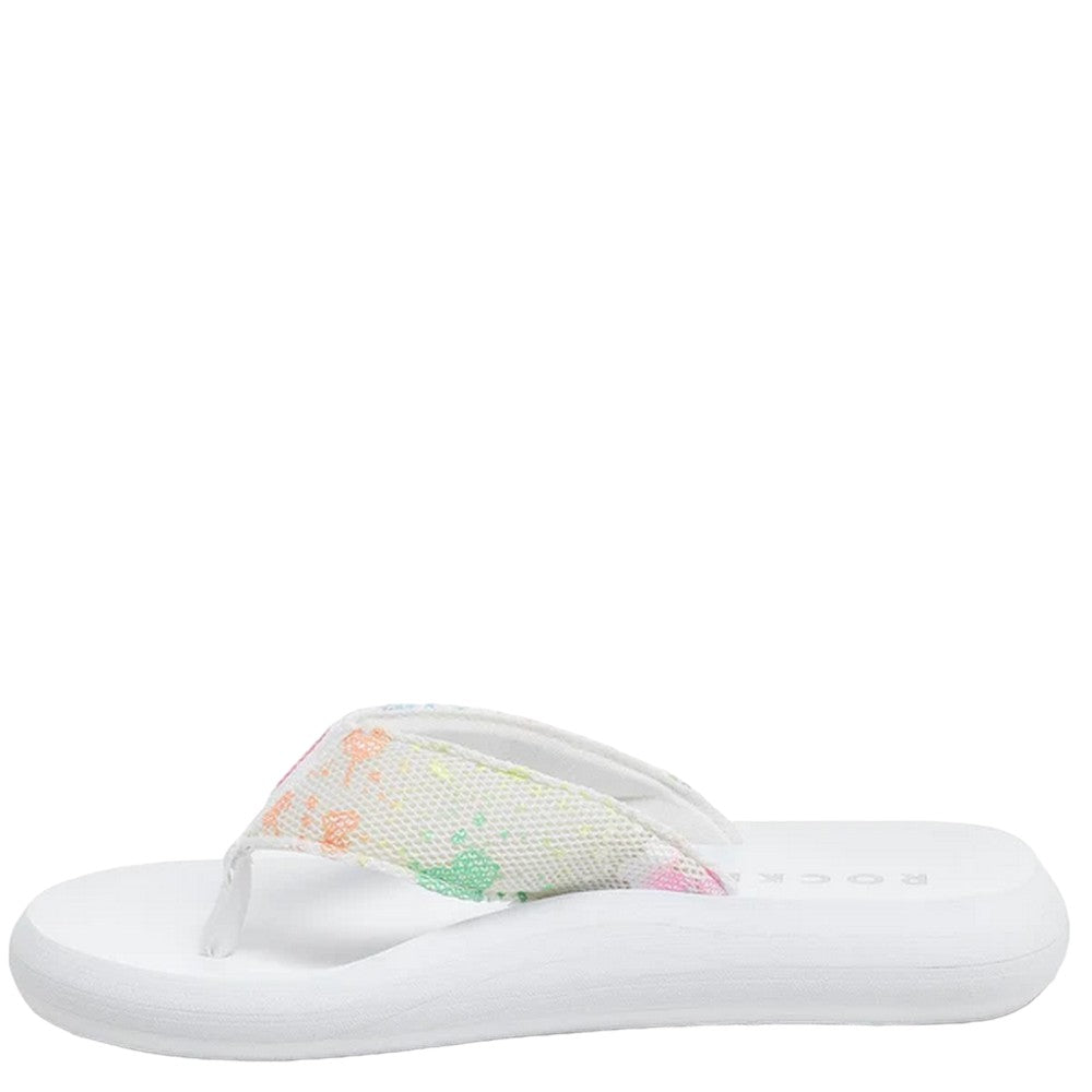 White - Close up - Rocket Dog Womens-Ladies Spotlight Barker Flip Flops