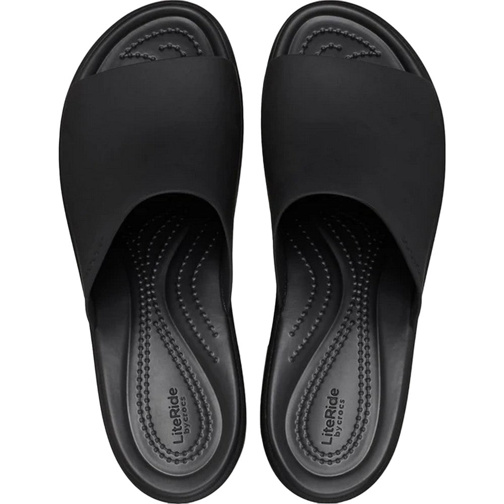 Black - Pack Shot - Crocs Womens-Ladies Brooklyn Heeled Sandals