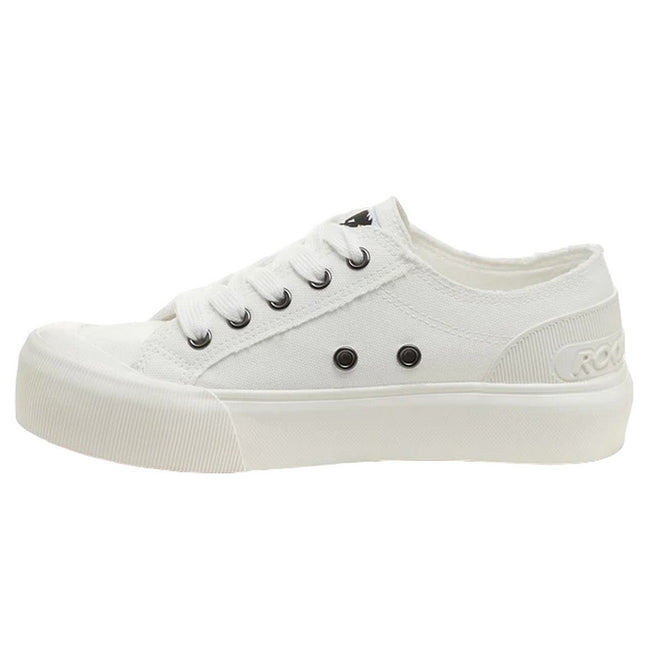 White - Side - Rocket Dog Womens-Ladies Jazzin Plus Trainers