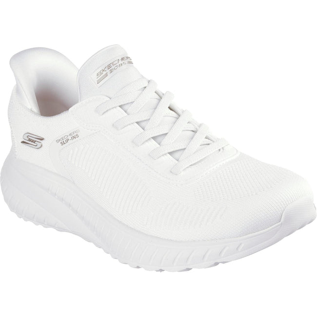 Off White - Front - Skechers Womens-Ladies Bobs Sport Squad Chaos Trainers