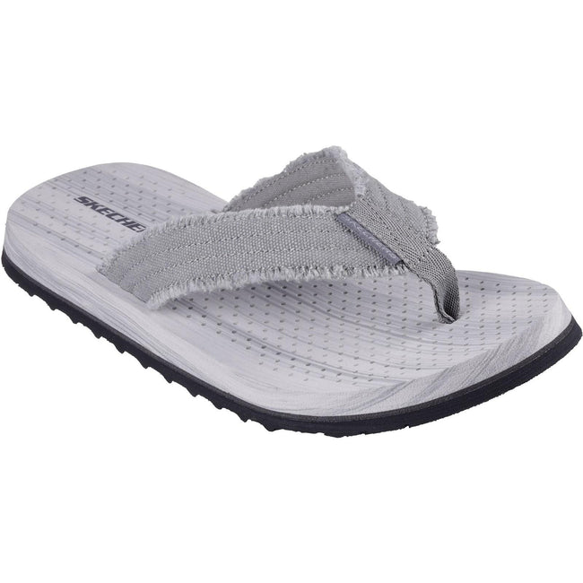Grey - Front - Skechers Mens Tantric Fritz Flip Flops