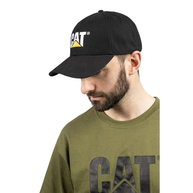 Black - Side - Caterpillar Unisex Adult Logo Baseball Cap