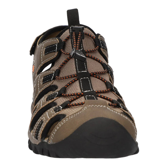 Taupe-Burnt Orange - Side - Hi-Tec Mens Cove Sport Sandals