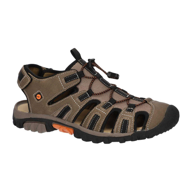 Taupe-Burnt Orange - Front - Hi-Tec Mens Cove Sport Sandals